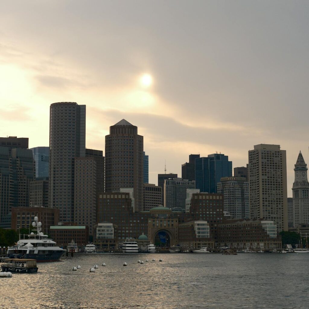 Boston skyline harbor