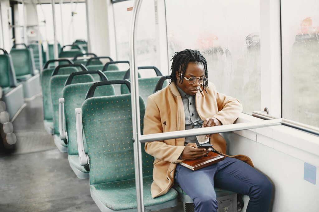 traveler using eSIM on phone
